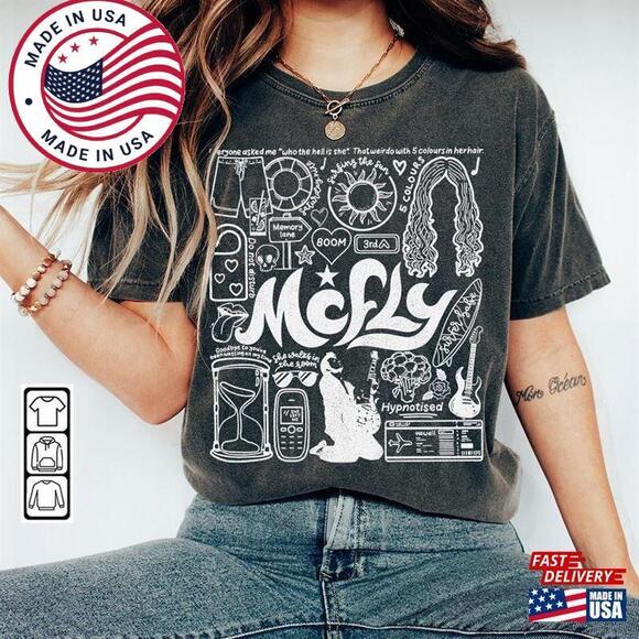 Tops - Mcfly Doodle Art Shirt Retro Albums Lyrics Tattoo Classic
